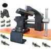 MYTEC Morsa da banco da banco 2 in 1 molto resistente per banco da banco multifunzione migliorata, morsa universale girevole a 270°, morsa di serraggio da 15,2 cm, nero