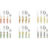 Excelsa La Via Della Seta Set 24 Posate Multidecoro, Acciaio INOX, Manico in Plastica
