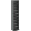 HOMCOM Mobile Porta CD e DVD 9 scomparti e 6 ripiani regolabili, max. 260 CD/120 DVD, 33x24x140 cm, grigio | Aosom Italy
