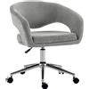 HOMCOM Sedia Ufficio Ergonomica in Chenille con Altezza Regolabile, Grigio | Aosom Italy