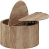 HOMCOM Tavolino da salotto con contenitore e piano sollevabile, legno naturale | Aosom Italy
