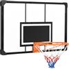 SPORTNOW Canestro Basket Esterno a Parete 113x73 cm, Cerchio Ø45 cm e Rete, Nero | Aosom Italy