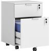 HOMCOM Cassettiera da ufficio, 2 cassetti chiudibili con chiavi, 42x40x60 cm | Aosom Italy