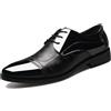 FDCHZQ Scarpe Stringate Uomo Eleganti Oxford Verniciate Scarpe Classiche da Cerimonia Classico Derby Basse per Sposo Matrimonio Business,Nero,48 EU