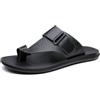 CLSQLXYJZC Sandali Ortopedici da Uomo Taglie Forti, Sandali Estivi da Uomo alla Moda Traspiranti in Pelle per Alluce Valgo, Infradito Casual Antiscivolo con Anello Le Dita, per papà, Compleanno(Black,43 EU)
