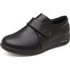 CLSQLXYJZC Scarpe da Uomo in Memory Foam, Scarpe da Passeggio in Pelle per diabetici ortopedici Autunno e Inverno, Scarpe per diabetici con Piedi gonfi e Traspiranti Confortevoli (Color : Black, Size : 44 EU)