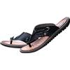 G.F. G&F Uomini Infradito Spiaggia Passeggio Sandali Tomaia in Pelle Microfibra Pantofole Anti Scivolo Suola in Plastica (Color : Black, Size : 43)