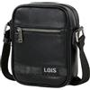 Lois - Borsa A Tracolla Uomo In Pelle Compatta - Design Elegante E Funzionale Per Ogni Giorno - Borsello Uomo Tracolla Pelle Con Tasche Multiple - Tracolla Uomo Piccola Da Viaggio E Lavoro, Nero