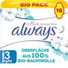 Always Cotton Protection Ultra Night Assorbenti igienici con ali X16, superficie in 100% cotone biologico