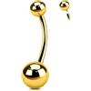 OUFER Body Piercing Titanium Belly Bars Internally Navel Piercing 14G Gold Belly Button Bars Navel Bar Jewellery Belly Button Rings