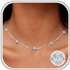 Finrezio Collana Argento per Donna 925 Collana Argento Sterling Collana Opale Catenina Argento Catena della Collana Choker Collana Girocollo Donna Gioielli Regali