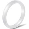 Jude Jewelers - Fede nuziale classica in ceramica bianca, 3 mm, impilabile, Ceramica, Semplice