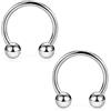 CIZME 2pz Anello in Titanio a Ferro di Cavallo al Naso in Titanio 18G 8/10/12mm Hoop Septum Tragus Helix Cartilagine Orecchino Piercing