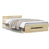 vidaXL Giroletto con cassetto rovere Sonoma 100x200 cm materiale a base di legno