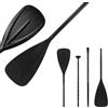 Relaxdays pagaia SUP 2-in-1, regolabile, convertibile in pagaia doppia per kayak, inaffondabile, 4 pz, alluminio, nero