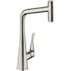 hansgrohe Metris Select M71 Miscelatore cucina monocomando 320, doccetta estraibile, 2 getti, sBox, acciaio inox, 73816800