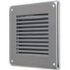 La Ventilazione GIN10 Griglia di ventilazione quadrata in Acciaio Inox430 da Sovrapporre. Dimensioni 140x140 mm