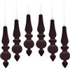 Generic Ornamenti natalizi in velluto, 6 pezzi, floccati colorati conici, vintage, decorazioni natalizie pendenti per albero di Natale invernale e capodanno