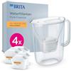 BRITA Caraffa filtrante Style Essential Blanca (2.4L) incl. 4x MAXTRA PRO Expert in calce | compatibile con la porta del frigorifero, con indicatore LED, filtra calce, metalli e molto altro ancora
