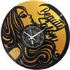 Instant Karma Clocks | Orologio Da Parete | Barber Shop Beauty Salon | Parrucchiere | Colore Nero e Oro | Doppio Vinile | Idea Regalo Salone Bellezza