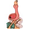 THUN - Fenicottero Rose Medio in Ceramica, Linea Eleganza Esotica - Statuina Decorativa per Interni e Arredo Casa, Variante Colore Rosa con Decori, Misure 8.0 x 4.8 x 13.6 Centimetri