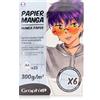 GRAPH'IT Blocco Manga da 25 fogli 300 g extra bianco speciale pennarello per alcool, 1 lato incollato, carta resistente per inchiostro alcool, 6 modelli di tavole manga su livelli inclusi, formato A4