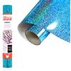 SISER Holographic Aqua, 30cm x 0,5mt, Vinile Termotrasferibile Termoadesivo Olografico per la Personalizzazione dei Tessuti, Abbigliamento e Accessori, Hobby Creativi, Facile da Tagliare