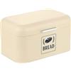 Relaxdays Cassetta Portapane con Coperchio, HLP: 16,5x30x19 cm, Contenitore Porta Pane, Salvafreschezza, Metallo, Beige