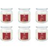 Cereria Di Giorgio - Confezione da 6 Candele Profumate in Giara - Cera Vegetale di Palma e Soia - Collezione Aromaterapia - Ambra e Cioccolato - Serenità - Durata 80 ore
