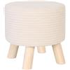 Relaxdays Sgabello Relaxdays in Corda, Gambe in Legno, Imbottito, H x D: 30 x 30 cm, Rotondo, poggiapiedi, Soggiorno, Beige/Natur