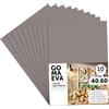 m-office Fogli di Gomma Eva Colorata, Gomma Crepla per Scrapbooking, Scuola, Cartoncini Creativi, Lavoretti, Torte Scenografiche, Scuola o Progetti Artistici 40x60cm (Grigio, 10 uds)
