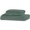 Giovanni Dolcinotti MADE IN ITALY Set di 2 Asciugamani Bagno Viso e Ospite, in Spugna di Cotone 450 gr/mq, 110 x 60 cm + 60 x 40 cm, Morbido al Tatto, Made in Italy, Tinta Unita Verde Muschio