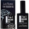 La Rosa Productos Profesionales LaRosa GEL COSTRUTTORE per unghie 7-in-1 in Flacone - BUILDER GEL Ricostruzione unghie 15ml - TRASPARENTE CRISTALLO