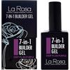 La Rosa Productos Profesionales LaRosa GEL COSTRUTTORE per unghie 7-in-1 in Flacone - BUILDER GEL Ricostruzione unghie 15ml - PRUGNA PROFONDA