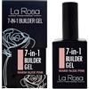 La Rosa Productos Profesionales LaRosa GEL COSTRUTTORE per unghie 7-in-1 in Flacone - BUILDER GEL Ricostruzione unghie 15ml - ROSA NUDE CALDO