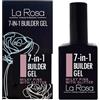 La Rosa Productos Profesionales LaRosa GEL COSTRUTTORE per unghie 7-in-1 in Flacone - BUILDER GEL Ricostruzione unghie 15ml - ROSA LATTE CON GLITTER