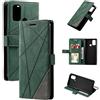 QiongniAN Custodia per Oppo A53 2020,Custodia in Pelle Custodia per Oppo A53S 2020,Custodia per Oppo A53 2020 CPH2127 / A53S 2020 CPH2135 / A32 2020 PDVM00 / A33 2020 Custodia Cover Case Green