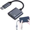 Generico Adattatore per cuffie di tipo C - Cavo adattatore jack per cuffie dongle audio,Adattatore per 2 in 1, cavo USB di tipo C a ricarica rapida, cavo audio per telefoni tablet