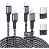 YISH Cavo USB C to USB C PD 65W：[2M+2M] Cavo USB Type C to Type C Ricarica Rapida 3A Nylon Intrecciato Cavetto USB C Compatibile con iPhone 16 15 Pro Max Samsung Galaxy S24 S23 Pixel Sony iPad MacBook