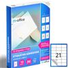 M-office Etichette Adesive A4 Compatibili con Label Printer - Fogli Adesivi, Etichette Bianche per Uso Quotidiano, Carta Adesiva Stampabile per Scrivere (21 etichette per foglio, 10 fogli)