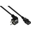 Good Connections Cavo di alimentazione - 2,5 m - spina con contatto di protezione tipo E+F (CEE 7/7, angolato) su presa C13 per dispositivi a freddo (dritta) - Conduttore in rame CU - 1,00 mm² - Cavo