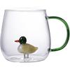 Generic Tazze Di Vetro, Tazze Per Animali In Vetro Borosilicato Trasparente Da 380 Ml, Tazze Da Caffè Portatili Per Bevande Fredde E Calde, Tazza Resistente Al Calore Per Viaggi, Vita Quotidiana