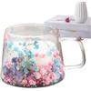 Generic Tazza Da Caffè In Vetro Coibentato Con Fiori - Tazze Da Caffè Trasparenti A Doppia Parete, Bevande Calde Alla Moda | Tazze In Vetro Resistenti Al Calore Da 250 Ml Per Latte, Cappuccino, Tazze Da Caffè