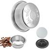 PHULWEL Set filtro caffè pressurizzato in acciaio inox da 54 mm, a doppia parete con schermo a disco e disco cieco in silicone, compatibile con Sage Breville Barista Express, Pro, Touch e infusore