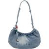 Desigual borsa a tracolla Half Logo Denim Waverly Bag Denim Raw grigio cadetto