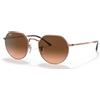 Ray-Ban Occhiali da sole rotondi Jack RB3565, Rame/Rosa Gradiente Marrone, 51 mm