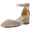DREAM PAIRS Scarpe Tacco Pump Donna,Oro/Glitter,41