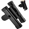 Musiin Supporto doppio per bacchetta per batteria, morsetto a clip, sgancio rapido e angolo regolabile, si attacca a qualsiasi supporto per piatti o hardware tubolare (nero)
