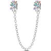 LNQOBU Catena di Sicurezza in Argento 925 per Charms Bracciali Ciondoli Perline,Ciondolo a forma di cuore in silicone con Chiusura a Clip, Compatibile con i Braccialetti Pandora