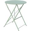 sweeek Tavolo da Giardino bistrot Pieghevole in Acciaio, 2 posti, Ø60cm Verde Grigio - 60x60x71 cm